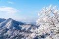 Japan landscape scenic view from godaido hall observation deck, yamadera shrine temple, yamagata prefecture, tohoku region, asia