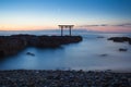 Japan landscape of traditional Japanese gate and sea