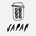 JAPAN logo design in doodle style