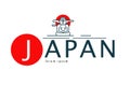 Japan logo. Scene of The Great Buddha Daibutsu.