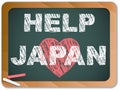 Japan Love on Blackboard. Earthquake and Tsunami