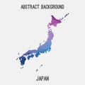 Japan map in geometric polygonal,mosaic style.