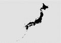 Japan map - High detailed Black map with counties/regions/states of japan. japan map isolated on transparent background Royalty Free Stock Photo