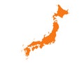 Japan map - island country of East Asia