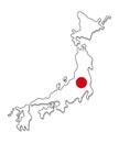Japan.Map of Japan vector illustration Royalty Free Stock Photo