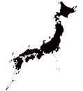 Japan map outline vector Royalty Free Stock Photo