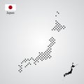 Japan map silhouette halftone style