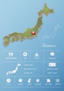 Japan map and travel Infographic template design. Royalty Free Stock Photo