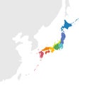 Japan map vector Royalty Free Stock Photo