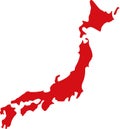 Japan map vector Royalty Free Stock Photo