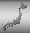 Japan Map, Wire drawing, Metal Royalty Free Stock Photo