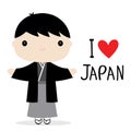 Japan Men National Dress Cartoon Vector