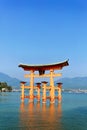 Japan. Miyajima. Hiroshima. Itsukushima Shrine and floating torii gate