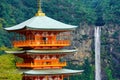 Japan, Nachi Seigantoji and Taki waterfall the best landmark Royalty Free Stock Photo