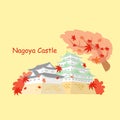 Japan nagoya castle and maple