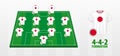 Japan National Football Team Formation on Football Field