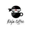 Japan ninja coffee logo vector illustration