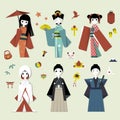 Japan origami characters