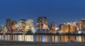 Japan, Osaka city at night with colorful lights and Bokeh