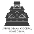 Japan, Osaka, Kyocera , Dome Osaka travel landmark vector illustration Royalty Free Stock Photo