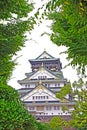 Japan Osaka landmark historical castle architectural with green