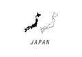 Japan outline map national borders