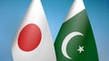 Japan and Pakistan two flags