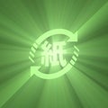 Japan recycle symbol green light flare Royalty Free Stock Photo