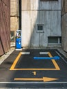 Japan Parking lot space near building Signage Coins parking lot service Royalty Free Stock Photo