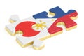 Japan and Philippines puzzles from flags, 3D rendering