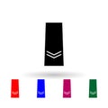 Japan private first class military ranks and insignia multi color icon. Simple glyph, flat of military ranks and insignia