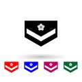 Japan private military ranks and insignia multi color icon. Simple glyph, flat of military ranks and insignia of japan