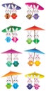 Japan rabbit Kimono umbrella set