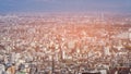 Japan residence downtown crowded aerial view Royalty Free Stock Photo