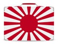 Japan rising sun flag on suitcase travel