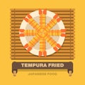 Japan's national dishes,Tempura Fried - Vector flat design