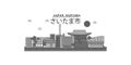 Japan, Saitama city skyline isolated vector illustration, icons