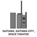 Japan, Saitama, Saitama City , Space Theater travel landmark vector illustration
