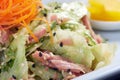 Japan salad with smoked chicken