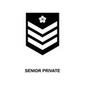 japan senior private military ranks and insignia glyph icon