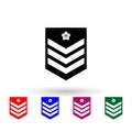 Japan senior private military ranks and insignia multi color icon. Simple glyph, flat of military ranks and insignia of