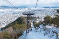 Japan, Shiga - Jan 31, 2018: Cityscape of Shiga from Mt. Hachiman Ropeway