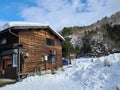 Japan shirakawago home snow traditional Royalty Free Stock Photo