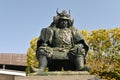 Japan sightseeing trip. A bronze statue of Takeda Shingen, a military commander during the Sengoku period.