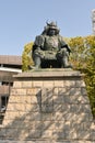 Japan sightseeing trip. A bronze statue of Takeda Shingen, a military commander during the Sengoku period. Royalty Free Stock Photo