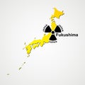 Japan and sign to radiation