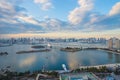 Japan skyline with Rainbow Bridge and Tokyo Tower, Odaiba, japan Royalty Free Stock Photo