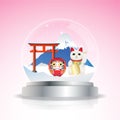 Japan snow globe Royalty Free Stock Photo