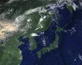 Japan Space Satellite View, Asia Royalty Free Stock Photo