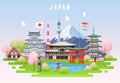 Japan spring travel infographic.